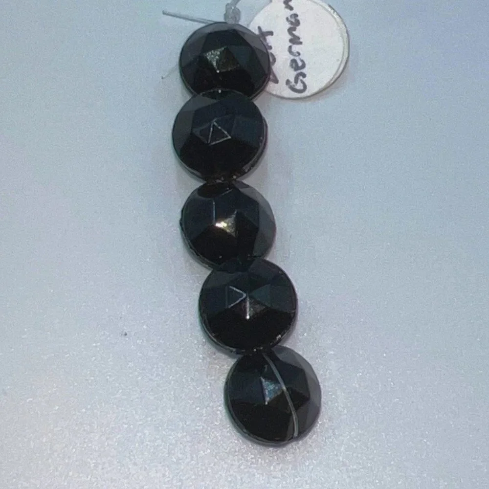 Bead German Glass Round Faceted Black Jewelry - Picture 2 of 4